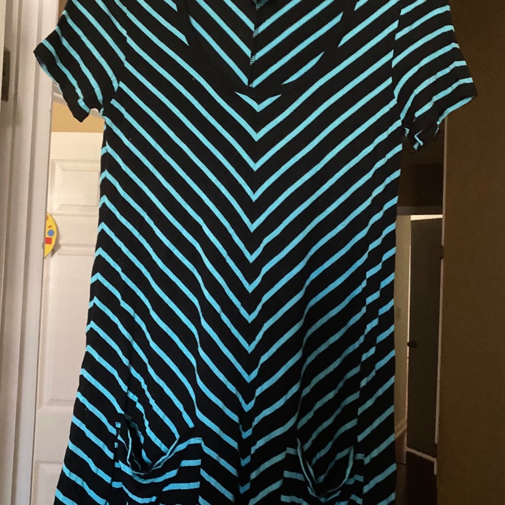 Soft black and blue blouse